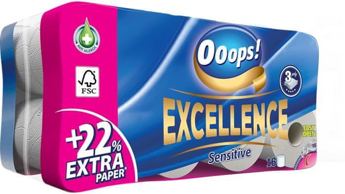 WEBHIDDENBRAND Toaletný papier "Ooops! Excellence", 3vrstvový, 16 roliek